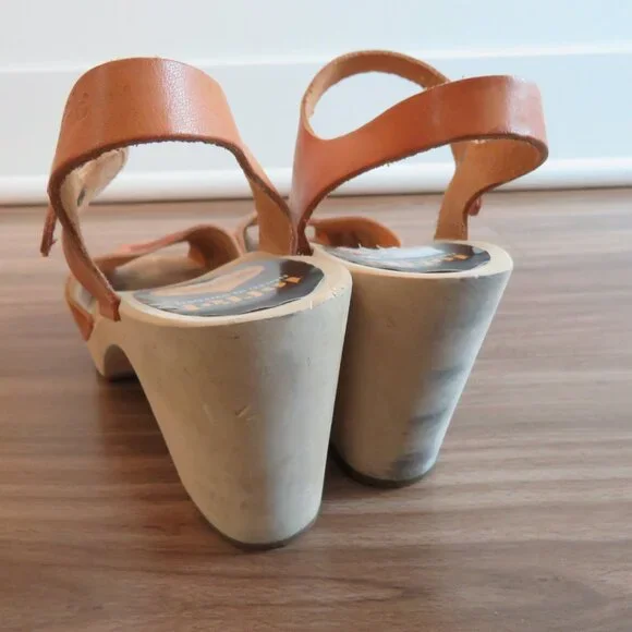SWEDISH HASBEENS Leather Wooden Clogs 9.5-10 / NEED GONE! Make offer - Picture 13 of 15